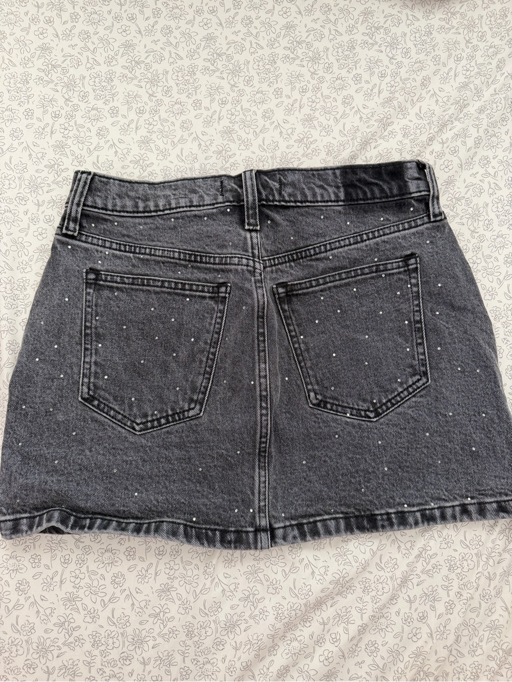 Abercrombie & Fitch Black Denim Mini Skirt with Silver Studs - Picture 3 of 3